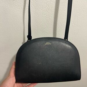 A.P.C. Elegant Black Leather Crossbody Bag